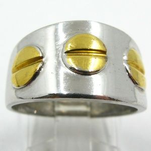Estate SS Two Tone Ladies Ring 7.2g Size 9.25